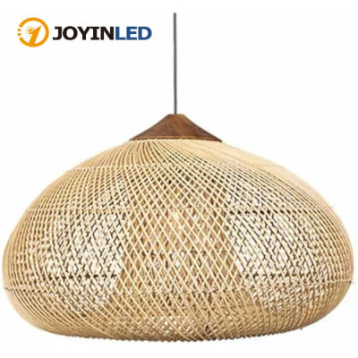 Luces colgantes artísticas de ratán Beige de 60/80cm, mimbre tejido a mano, accesorio de techo E26/E27 para dormitorio, sala de estar, comedor