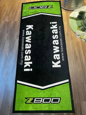 Alfombra de garaje para motocicleta, alfombra de carreras con pantalla de Moto, alfombra Kawasaki para motocicleta Kawasaki, alfombra antideslizante para decoración de suelo