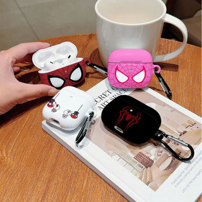 Funda protectora a prueba de golpes de superhéroe Spiders-Man, funda dura HD brillante para auriculares de PC para AirPods 1, 2, 3, 4 Pro Pro2 con gancho de Metal