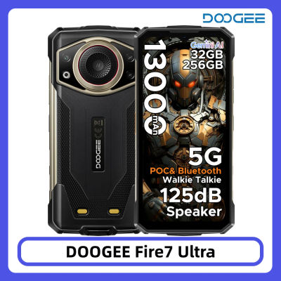 Teléfono Resistente DOOGEE Fire 7 Ultra 5G, 32GB+256GB, Dimensity 6300, 13000mAh, Altavoz de 125dB, PoC y Walkie Talkie Bluetooth, Cámara de 64MP