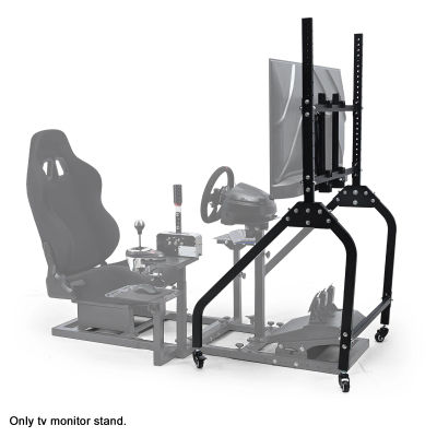 Soporte de monitor individual Minneer para simuladores de carreras con ruedas con freno - Soporte ajustable premium para cabina de simulador de carreras para monitores de 27 a 65 pulgadas, experiencia