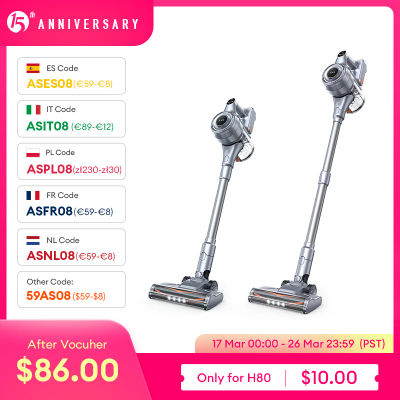 ILIFEH70/H80 Robot aspirador de mano inalámbrico, succión de 21kPa, 1,2 L, taza de polvo, 40 minutos de tiempo, iluminación LED, batería extraíble