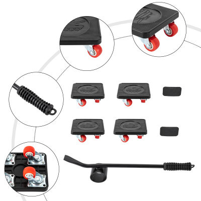 Rollos para muebles, juego de rollos de transporte para muebles con 4 deslizadores de movimiento, herramientas de cambio pesado, máximo para 400KG, giratorio de 360 grados