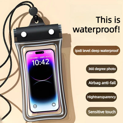 Bolsa Impermeable Universal para Teléfono con Cordón, Funda Transparente Sellada para Pantalla Táctil, para Uso en Exteriores, Flotante para Natación