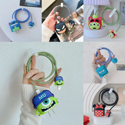 Juego de 4 protectores de Cable para iPhone/iPad, funda protectora de cargador de 18W/20W, gestión de cables de teléfono de dibujos animados en 3D, organizadores de cables de teléfono