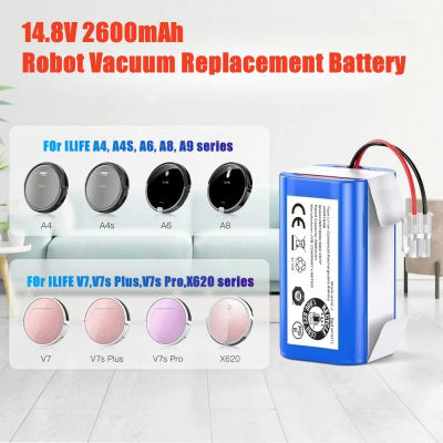 Batería de Robot aspirador de 14,8 V y 2,6 Ah para iLife A4, A40, A4S, A6, A8, V7, V7s V7s pro v50 pro W400, baterías de Robot INR18650 M26-4S1P