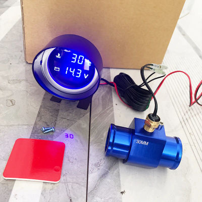 Medidor de Temperatura Digital LED 2 en 1 para Automóvil, Indicador de Temperatura del Agua con Alarma de Sobrecalentamiento del Motor y Monitor de Voltaje para Camión 12V/24V