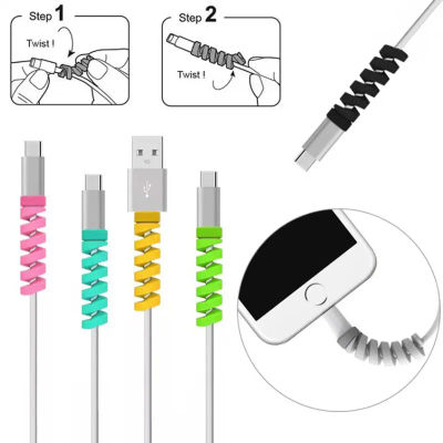 10 Uds cubierta protectora de Cable bobinadora de silicona para IPhone 13 Samsung S21 Xiaomi Poco Cable cargador Cable organizador Clip