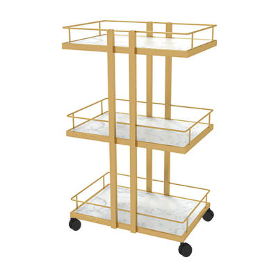 Carro de hierro multicapa, carrito de salón de belleza, carrito para servir comida, muebles auxiliares de peluquería para manicura