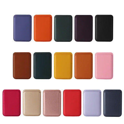 Tarjetero de cuero magnético, soporte para teléfono Macsafe para Magsafe IPhone 15 14 13 Pro Max Mac, soporte seguro para teléfono