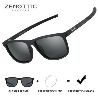  ZENOTTIC Gafas de sol graduadas cuadradas de moda Gafas de sol polarizadas para miopía Gafas de sol ópticas para hombres
