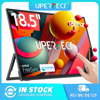 UPERFECT Monitor portátil inteligente con pantalla táctil de 18,5" con marco de metal FreeSync 100% sRGB HDR 120 Hz extensor de pantalla para juegos para Switch Xbox PS5 Laptop