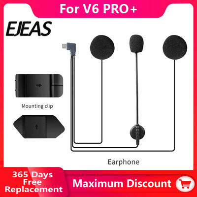 Auricular Original para EJEAS Q8 V4PLUS V6Pro + V7 Q7 tipo C enchufe casco intercomunicador con altavoz micrófono opcional Clip y Base