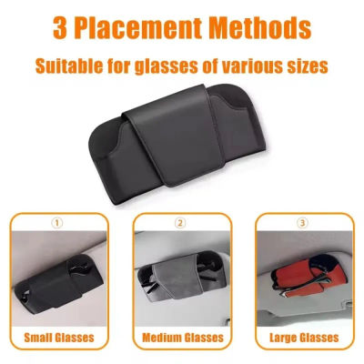Estuche para Gafas de Coche, Visera Solar para Auto, Soporte para Gafas de Gamuza, Clip para Gafas de Sol, Porta Tarjetas y Boletos, Accesorios Universales para el Interior del Vehículo