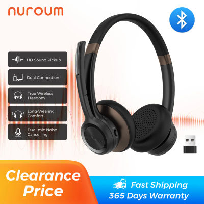 Nuroum-auriculares inalámbricos HP30 para sistema de conferencias, cascos de oficina con Bluetooth y cancelación de ruido IA