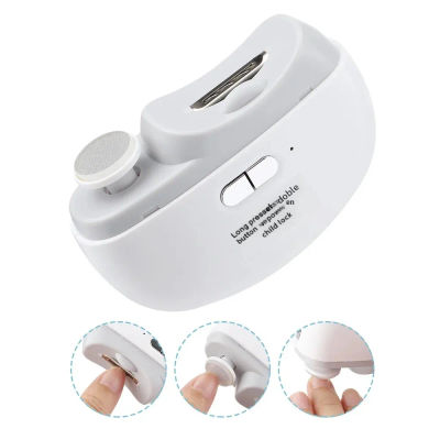 Cortauñas eléctrico para bebés y adultos, 2 velocidades, recargable, con luz, 2 en 1, herramienta de manicura para pulir y esmerilar.