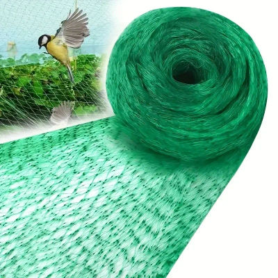 Red de jardín de malla tejida verde para proteger plantas, frutas, flores, árboles, cercado elástico, red duradera para pájaros, ciervos, animales