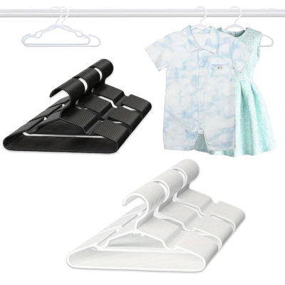 Perchas de ropa antideslizantes para bebés y niños, perchas de plástico duraderas para armario, pantalones, abrigos y faldas, 10/20 piezas