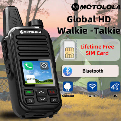 Tarjeta SIM 4G MOTOLOLA con 2 radios walkie-talkie portátiles de por vida, cobertura de 5000 kilómetros, equipo de radio bidireccional compatible con Bluetooth