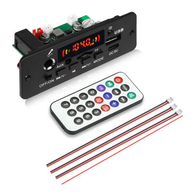 Amplificador Digital de 10W, placa decodificadora de MP3, DC 5V, Bluetooth 5,0, FM, micrófono, reproductor de MP3 para coche con mando a distancia