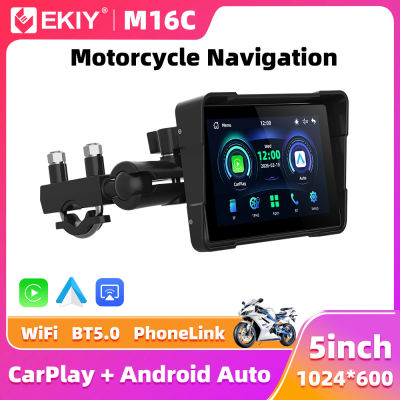 EKIY 5,0 pulgadas inalámbrico CarPlay Moto Android Auto portátil Digital motocicleta tablero GPS navegación pantalla Monitor
