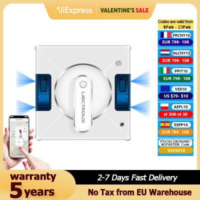 Robot Limpiacristales Liectroux YW509, Pulverizador de Agua de 4 Vías, Robot Limpiacristales para Pisos, Paredes y Vidrios del Hogar, Robot Aspirador para Ventanas, Navegación Inteligente,T