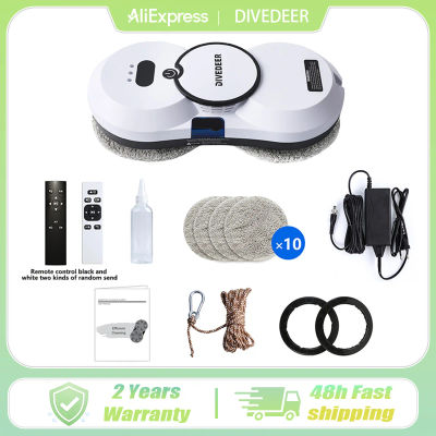 DIVEDEER robot de limpieza de ventanas completamente automático hogar 5600Pa robot de limpieza de ventanas con rociador de agua aspirador anticaída
