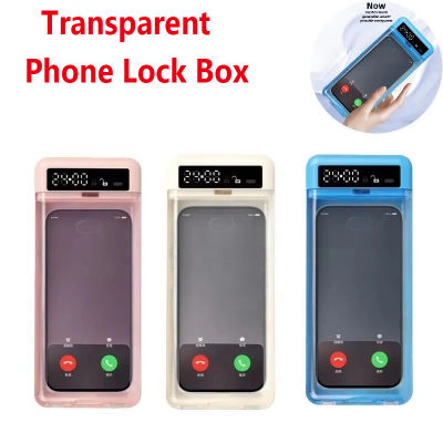 Caja de Bloqueo de Teléfono Transparente con Pantalla, Dispositivo de Autodisciplina, Temporizador Inteligente, Caja de Bloqueo de Teléfono para Estudiantes, Gestor de Tiempo para Teléfono
