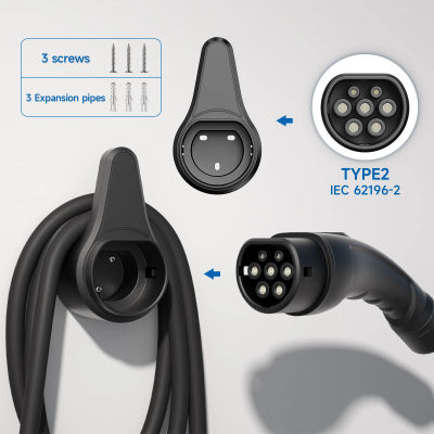 AFEEV-soporte de cargador EV tipo 2, soporte de enchufe para montaje en pared, enchufe de caja de pared, pistola de carga de coche eléctrico para cargador IEC 62196-2