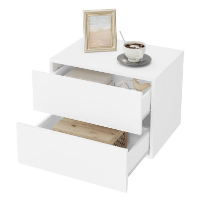 WOLTU Mesita de Noche Colgante Moderna, Mueble Flotante Montado en la Pared con Cajones para Dormitorio y Sala de Estar