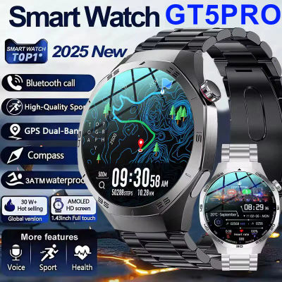 Nuevo en GT5 Pro reloj inteligente hombres mujeres pantalla AMOLED GPS SmartWatch 5 Pro Monitor de ritmo cardíaco Bluetooth BT llamada pulsera impermeable