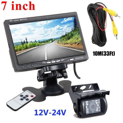 Bileeko 12-24v para RV camión autobús Van coche IR cámara de respaldo sistema de visión nocturna 7 "Monitor de visión trasera 10m cable AV