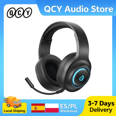 QCY Heroad V200 auriculares supraaurales Bluetooth 6,0 auriculares inalámbricos controlador de 50mm sonido envolvente 7,1 auriculares para juegos RGB con micrófono