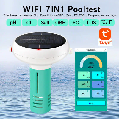 Tuya-medidor de cloro WiFi, PH/ORP/EC/TDS/salinidad/temperatura/CL, tanque de Spa con energía Solar, Monitor de calidad del agua para piscina