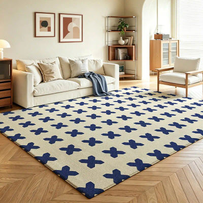Alfombra para sala de estar y dormitorio, alfombra resistente a las manchas y al desgaste, alfombra de lujo con patrón geométrico azul, alfombras decorativas para el hogar, Ковер