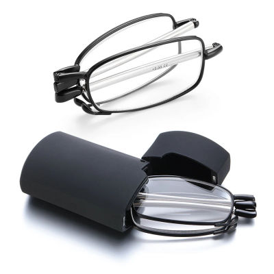 Gafas de lectura plegables con patas telescópicas de rotación portátil, incluye estuche para gafas, gafas para presbicia, gafas para hipermetropía