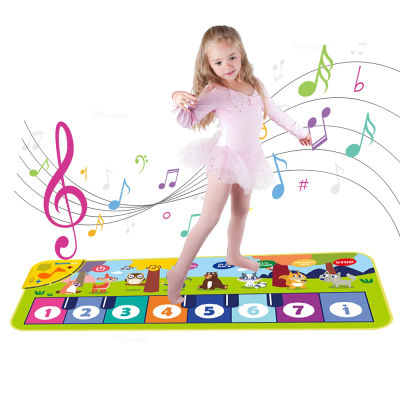 Alfombrilla de Piano para niños pequeños, tapete de baile con teclado de suelo, juego de Fitness para bebés, instrumentos musicales, juguetes para niñas, regalo para niños