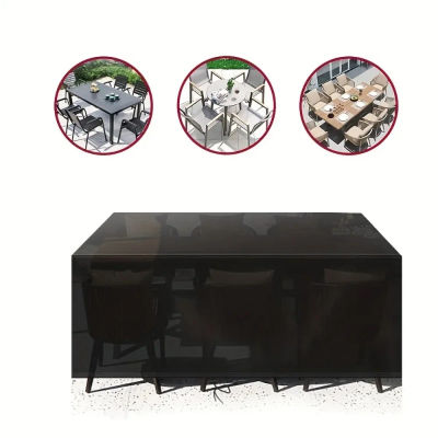 Cubierta impermeable resistente para muebles de terraza y césped al aire libre con protección para mesa de Patio, cubierta para muebles de jardín a prueba de rayos UV
