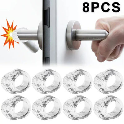 Tope de puerta sin taladro, amortiguador para muebles, suministros para mejorar el hogar, retenedor de manija de pared de silicona transparente, Hardware, tope de seguridad