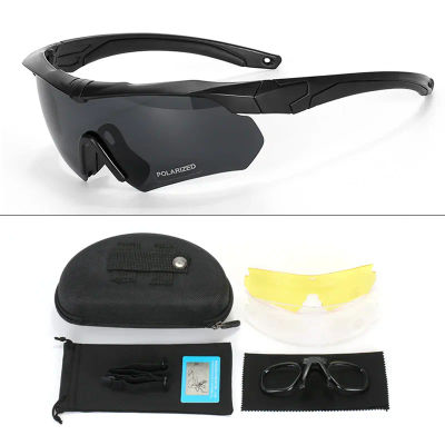 Gafas tácticas militares CS Airsoft gafas de tiro a prueba de viento HD 3 lentes Motocross motocicleta montañismo gafas seguras