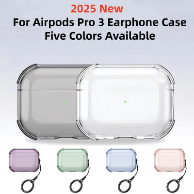 Funda transparente para AirPods Pro 3 con llavero con cordón y Kit de limpieza, funda protectora suave de TPU a prueba de golpes para AirPods Pro 3