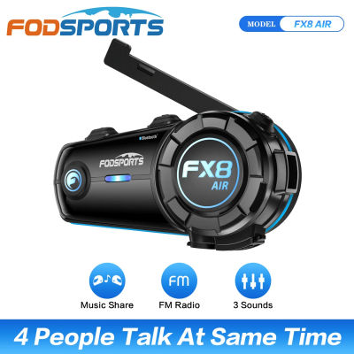 Fodsports FX8 AIR Intercomunicador de motocicleta Auriculares para casco de motocicleta Bluetooth, 4 conductores 1000M.