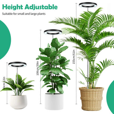Lámpara de Cultivo para Plantas, Altura Ajustable con Temporizador de Encendido/Apagado Automático 3H/9H/12H, 10 Niveles de Brillo Regulable, Ideal para Iluminación de Plantas en Escritorio o Hogar