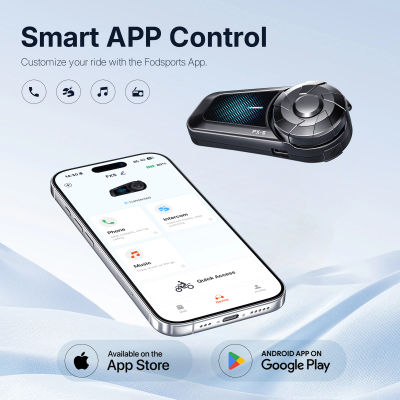 Intercomunicador para Motocicleta Fodsports FX-S, Auriculares Bluetooth para Casco, Intercomunicador BT5.4, Compatible con APP.