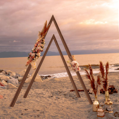 Soporte de madera para arco de boda, marco de fondo de decoración para plantas de jardín al aire libre, lugar de fiesta, paquete de 2
