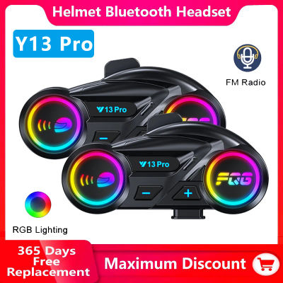 Y13 Pro casco de motocicleta auriculares Bluetooth intercomunicador distancia 500M Chip V6.0 estéreo Fm Radio mezcla compartir música