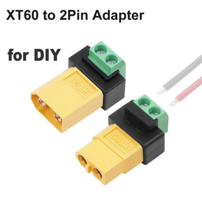 Adaptador de terminal de conectores XT60, adaptador de terminal sin soldadura XT60 a 2 pines para paneles solares, drones, aviones modelo, cargador de equilibrio
