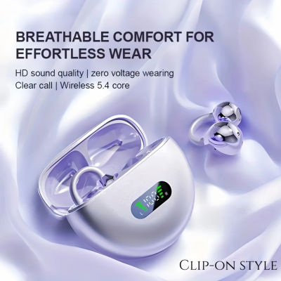 Auriculares con clip, auriculares inalámbricos Bluetooth 6,0 de oreja abierta con micrófono, reproducción 50H, llamada ENC, resistente al agua IPX5, auriculares deportivos