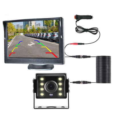 Cámara de visión trasera Universal para coche, Monitor de 5 pulgadas para camión, pantalla HD LED, visión nocturna, impermeable, Paking Bus, seguridad