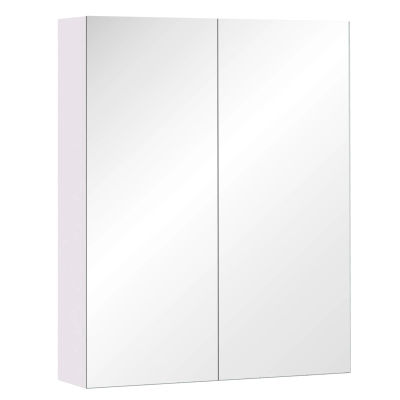 HOMCOM Armario de pared para baño con espejo, 60x75 cm, mueble de baño, armario para inodoro con estante ajustable, Blanco